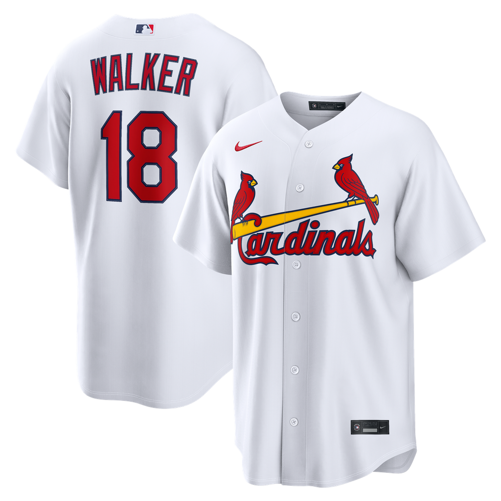 St. Louis Cardinals Jordan Walker Nike White Home Replica Jersey product image 1, provided for visual reference and product