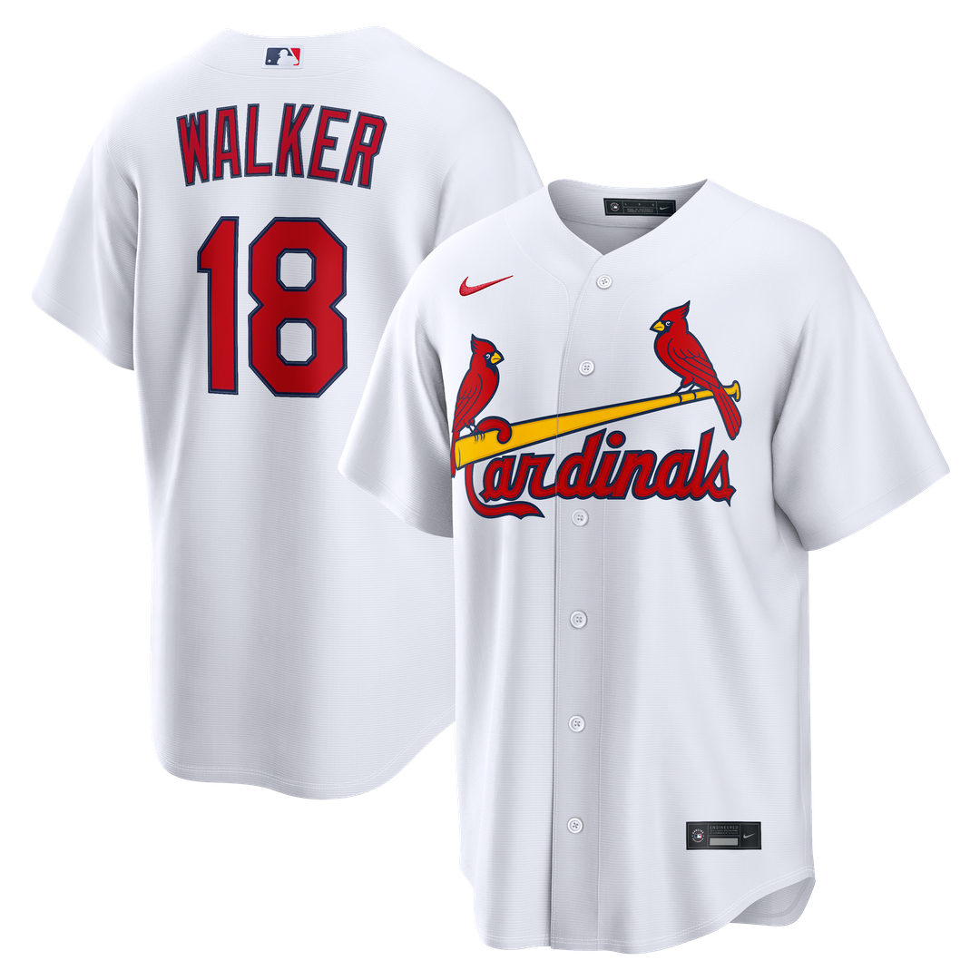 St. Louis Cardinals Jordan Walker Nike White Home Replica Jersey product image 1, provided for visual reference and product