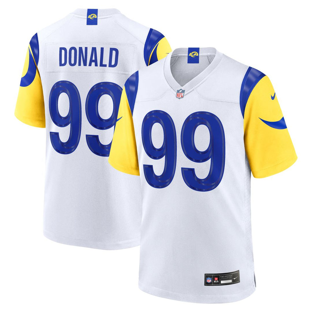 Los Angeles Rams Aaron Donald Nike White Game Jersey product image 1, provided for visual reference and product detail review