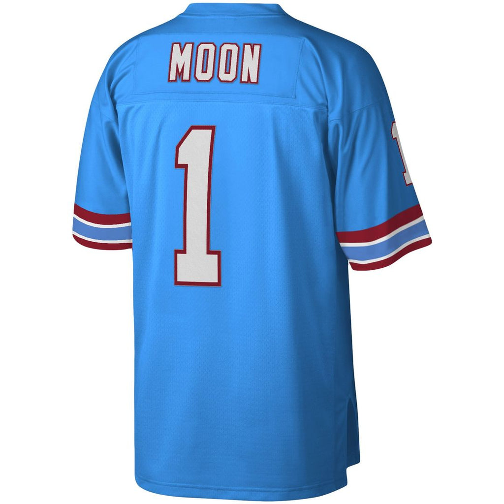 Houston Oilers Warren Moon Mitchell & Ness Light Blue Legacy Replica Jersey product image 3, provided for visual reference
