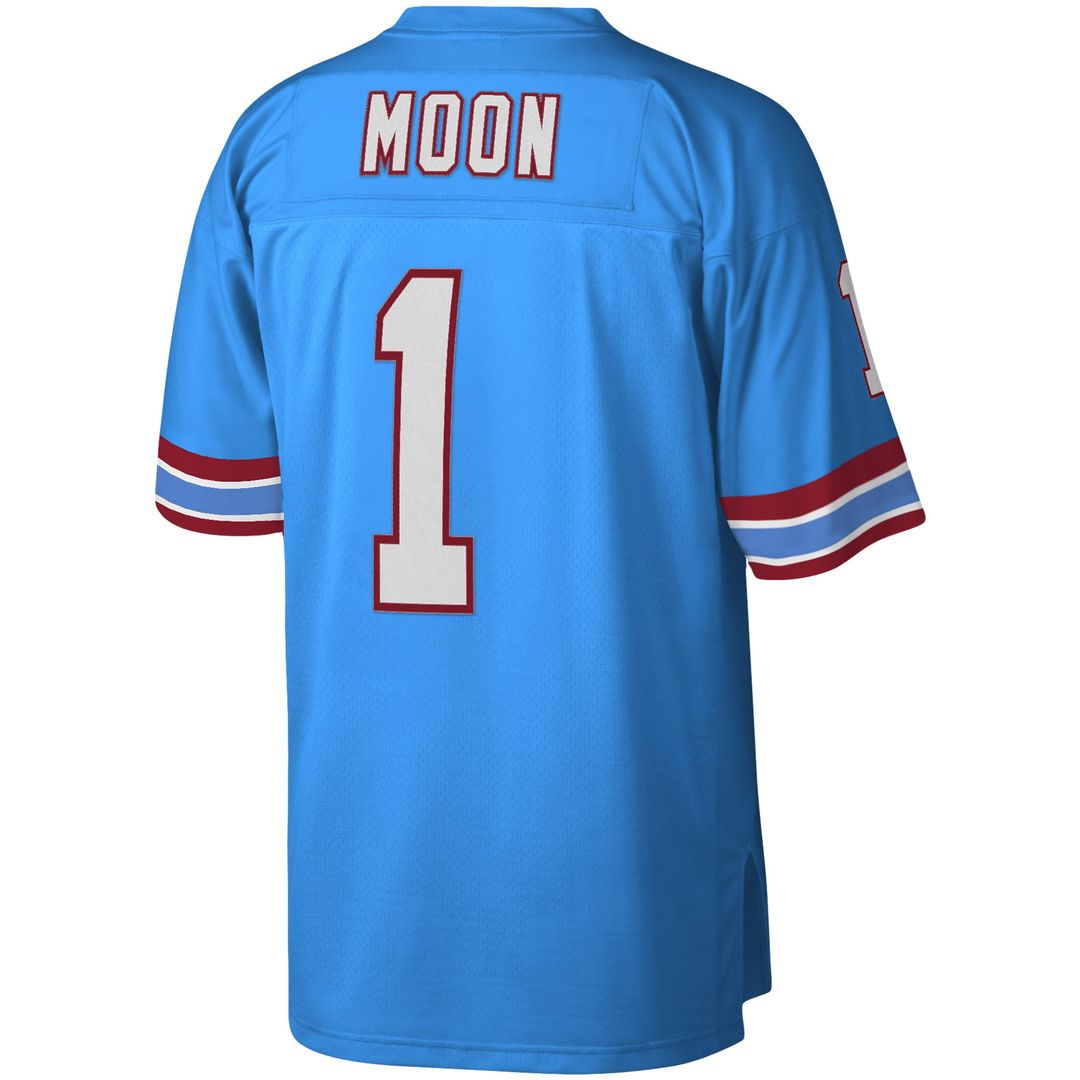 Houston Oilers Warren Moon Mitchell & Ness Light Blue Legacy Replica Jersey product image 3, provided for visual reference
