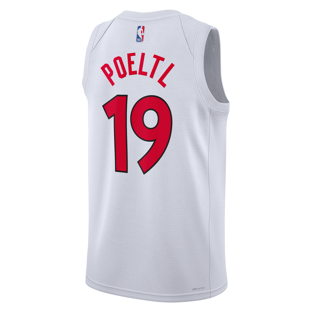 Toronto Raptors Nike Association Edition Swingman Jersey - White - Jakob Poeltl - Unisex product image 4, provided for