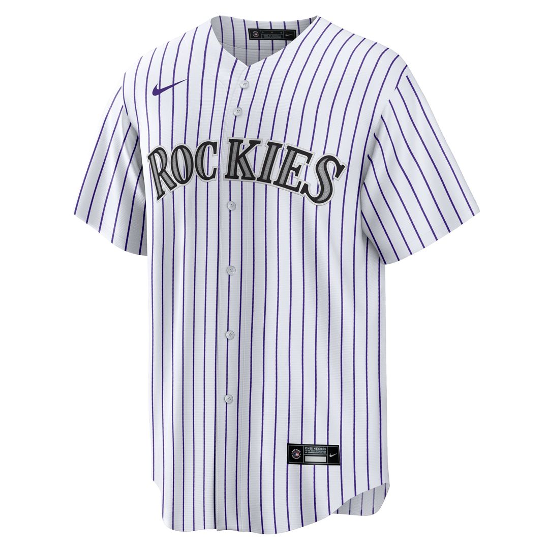 Colorado Rockies Nike White #1 Dad Home Replica Jersey product image 2, provided for visual reference and product detail