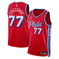 Philadelphia 76ers Jordan Brand Statement Edition Swingman Jersey - Red - VJ Edgecombe - Unisex product image 1, provided