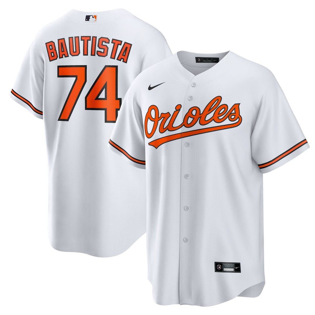 Baltimore Orioles Felix Bautista Nike White Replica Player Jersey product image 1, provided for visual reference and product