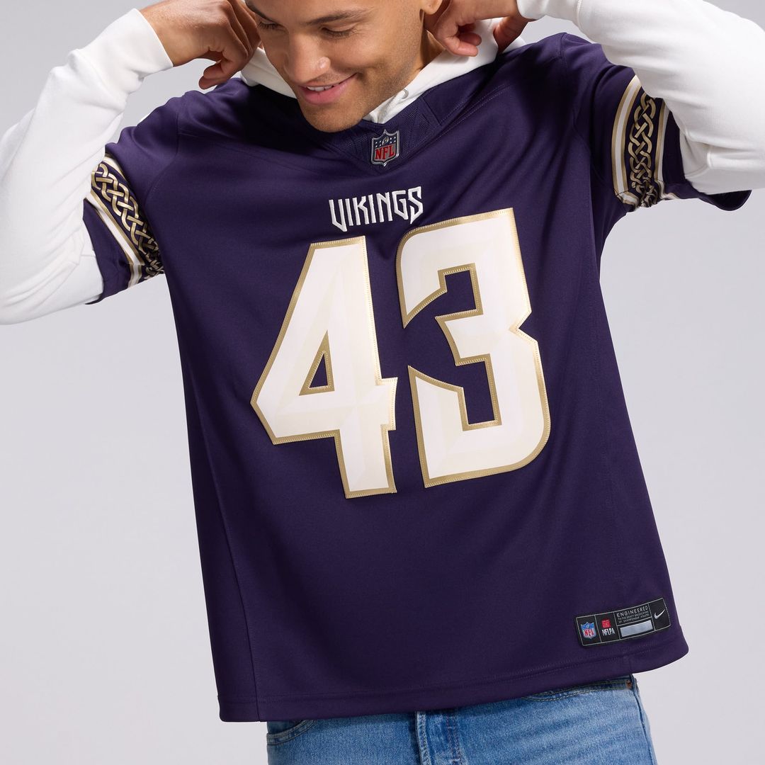 Minnesota Vikings Andrew Van Ginkel Nike Purple 2026 Rivalries Collection Stitched Limited Jersey product image 9, provided