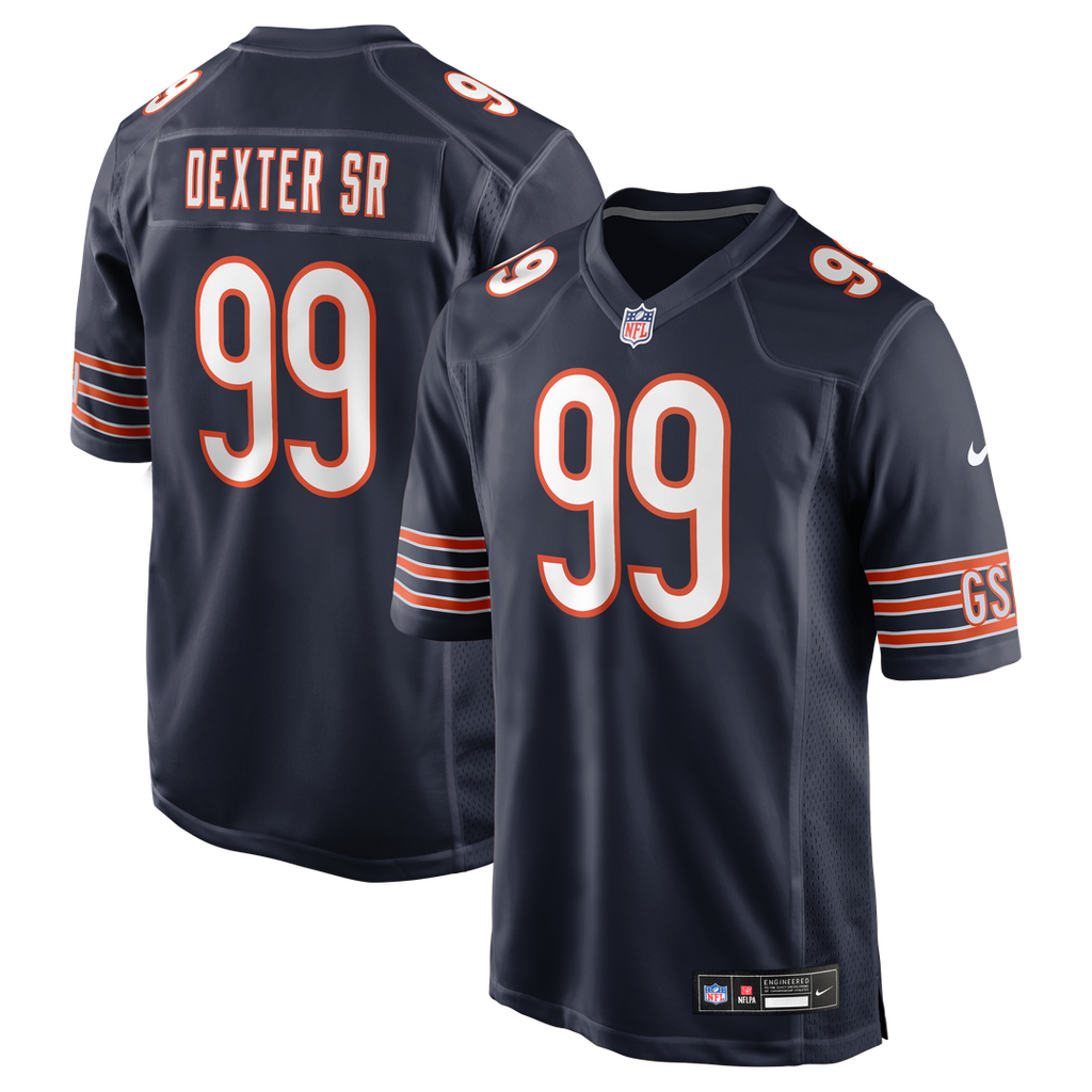 Chicago Bears Gervon Dexter Sr. Nike Navy Game Jersey product image 1, provided for visual reference and product detail