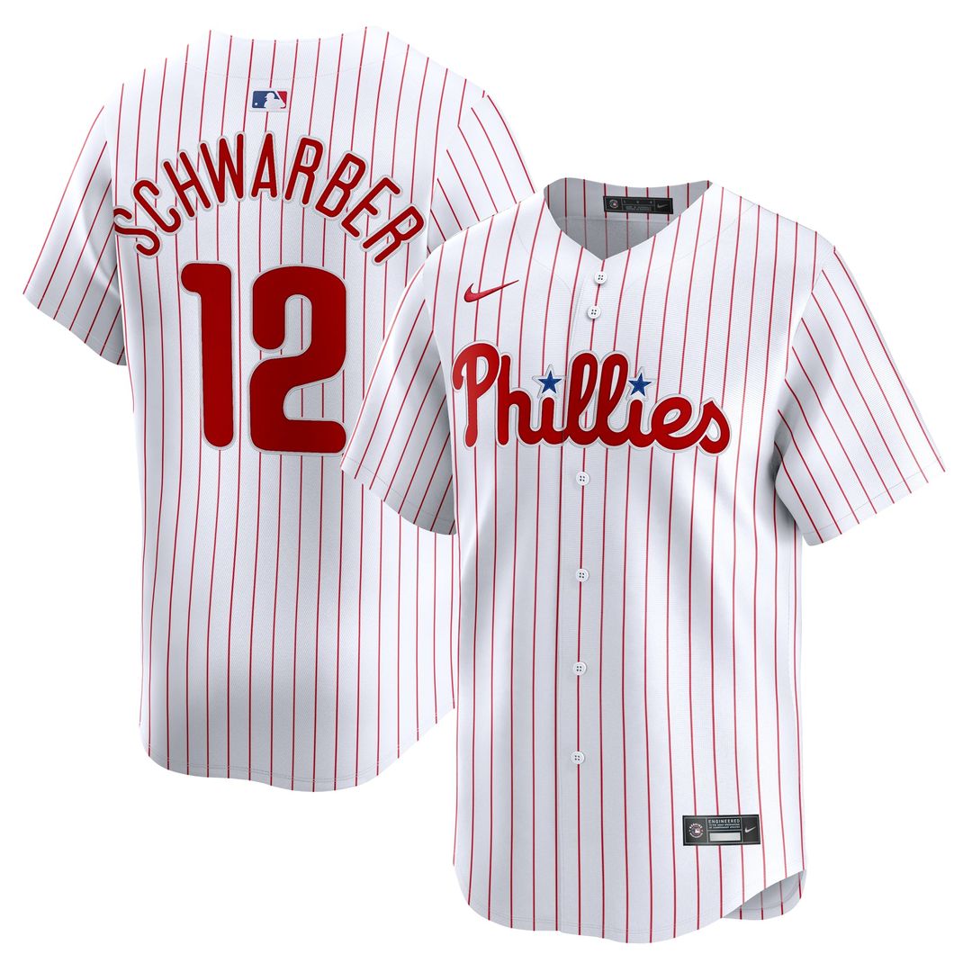 Philadelphia Phillies Kyle Schwarber Nike White Home Limited Player Jersey product image 4, provided for visual reference