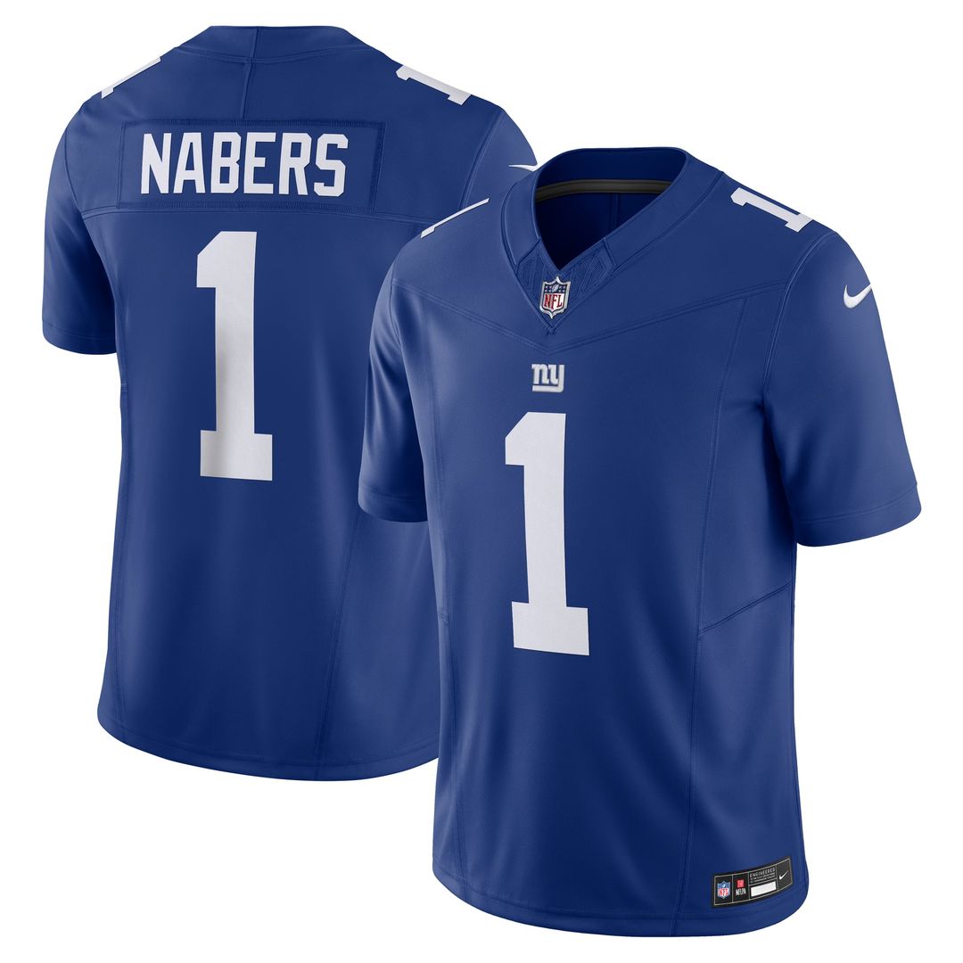 New York Giants Malik Nabers Nike Royal Vapor F.U.S.E. Limited Jersey product image 1, provided for visual reference and