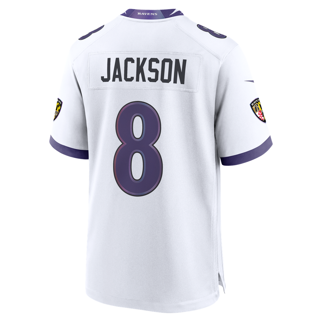 Baltimore Ravens Lamar Jackson Nike White Game Jersey product image 7, provided for visual reference and product detail