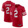 San Francisco 49ers Deommodore Lenoir Nike Scarlet Game Jersey product image 1, provided for visual reference and product