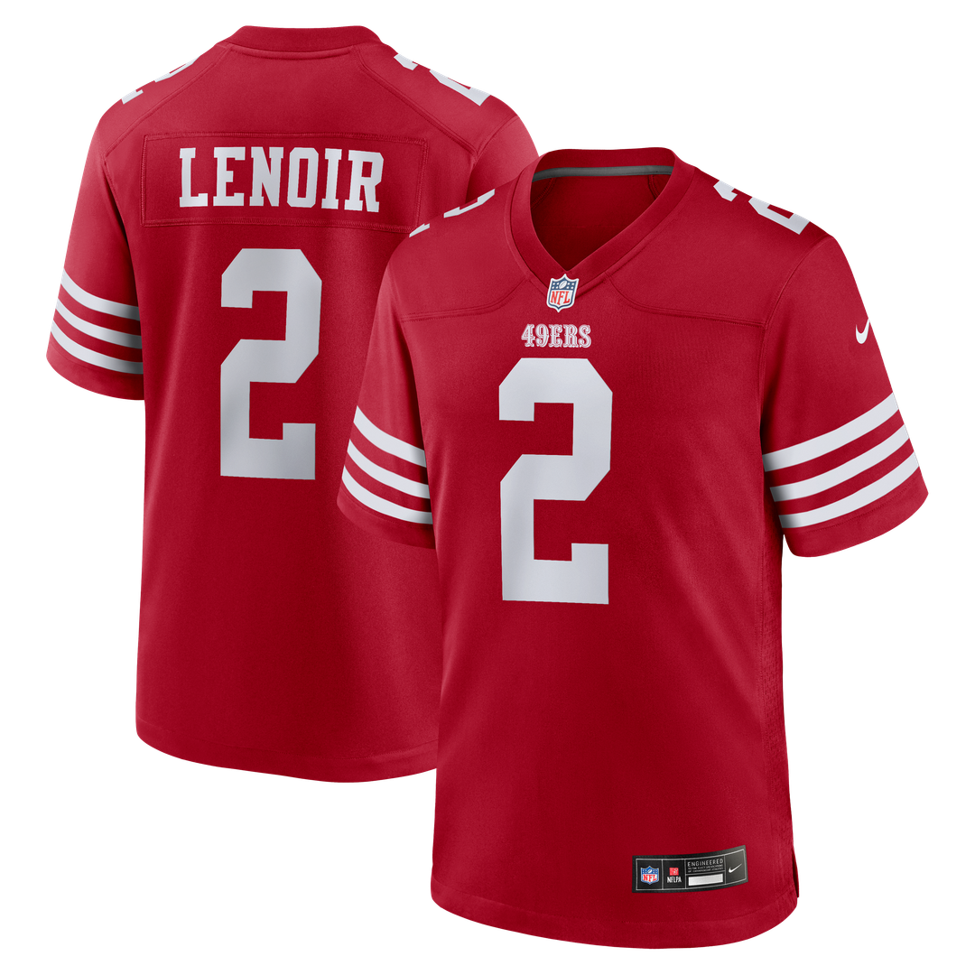 San Francisco 49ers Deommodore Lenoir Nike Scarlet Game Jersey product image 1, provided for visual reference and product
