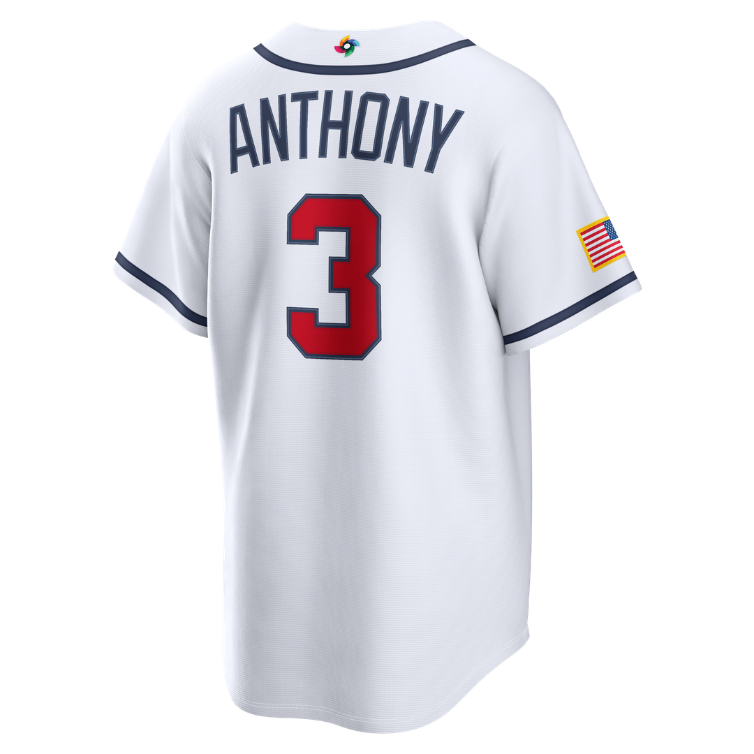 USA Baseball Roman Anthony Nike White 2026 World Baseball Classic Home Stadium Jersey product image 3, provided for visual