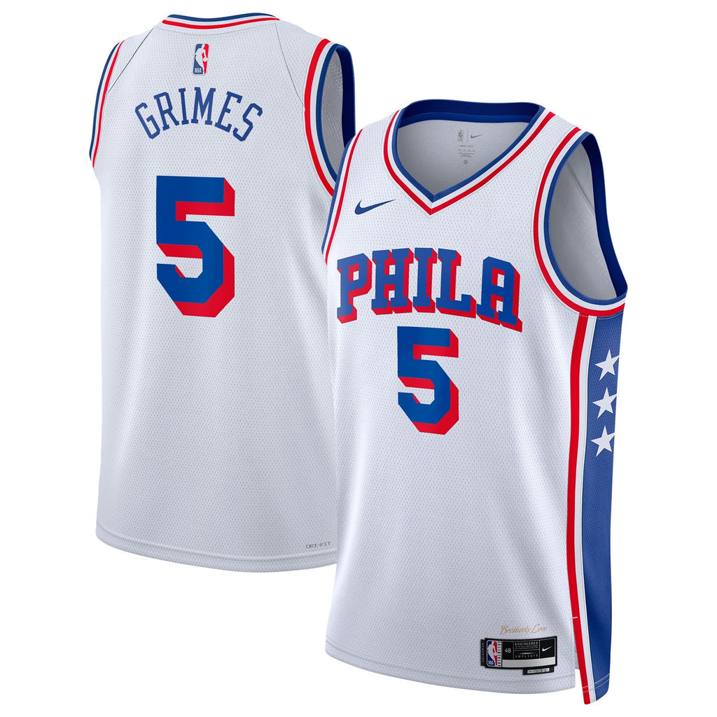Philadelphia 76ers Nike Association Edition Swingman Jersey - White - Quentin Grimes - Unisex product image 1, provided for