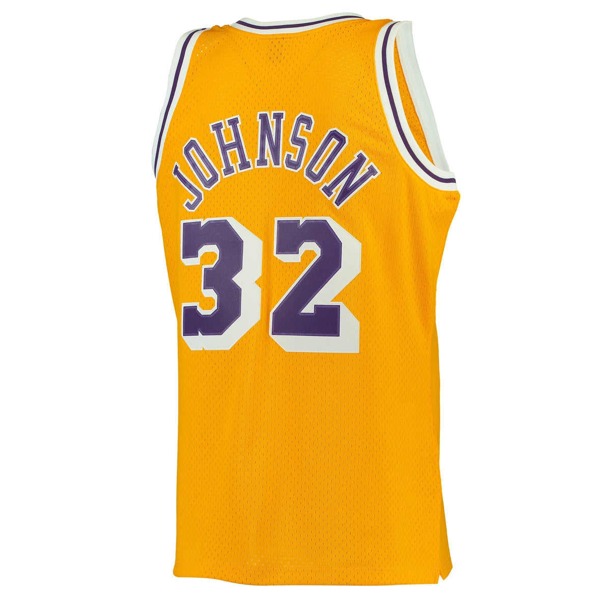 Mitchell & Ness Magic Johnson Gold Los Angeles Lakers 1984-85 Hardwood Classics Swingman Jersey product image 4, provided