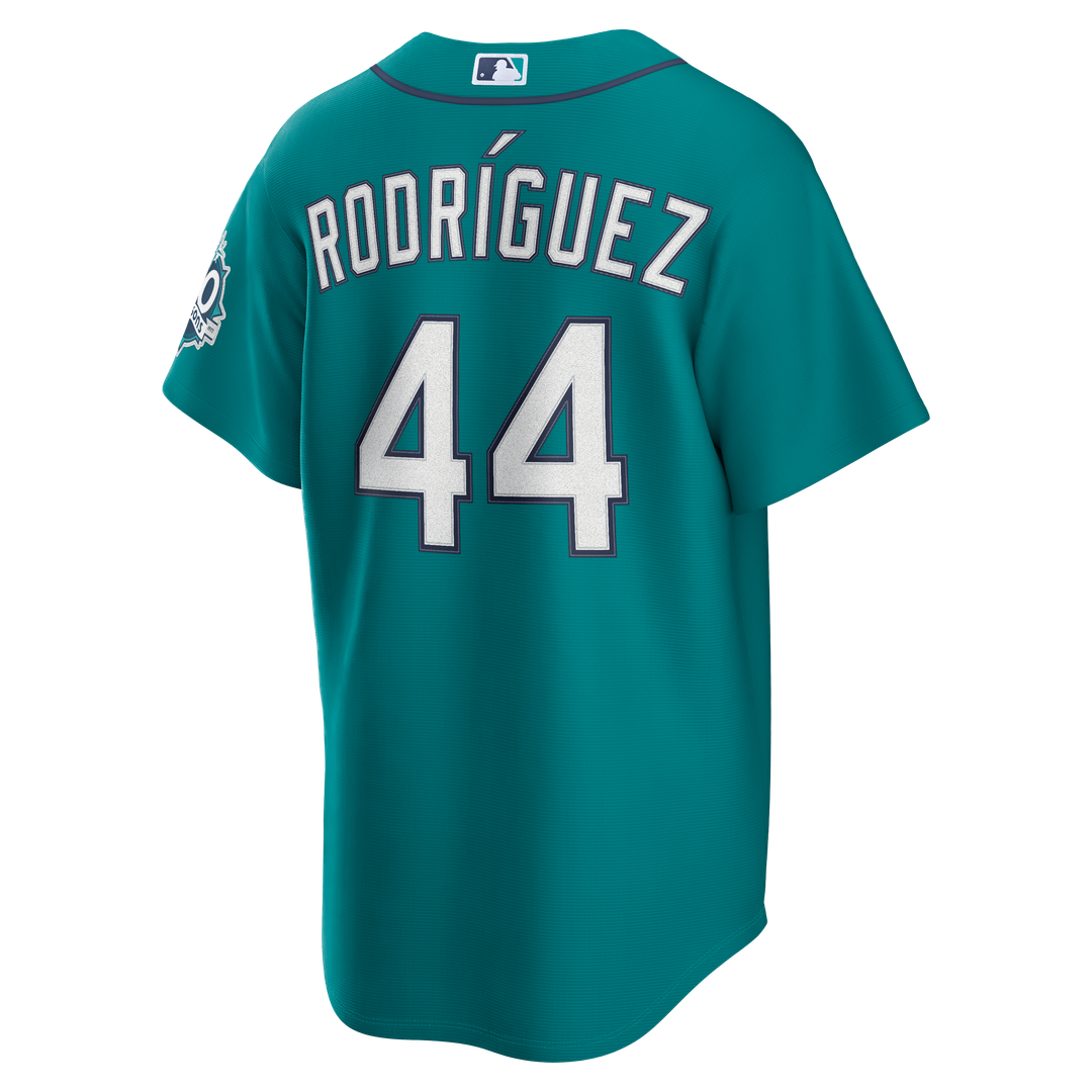 Seattle Mariners Julio Rodríguez Nike Teal Alternate Stadium 50th Season Patch Jersey product image 6, provided for visual