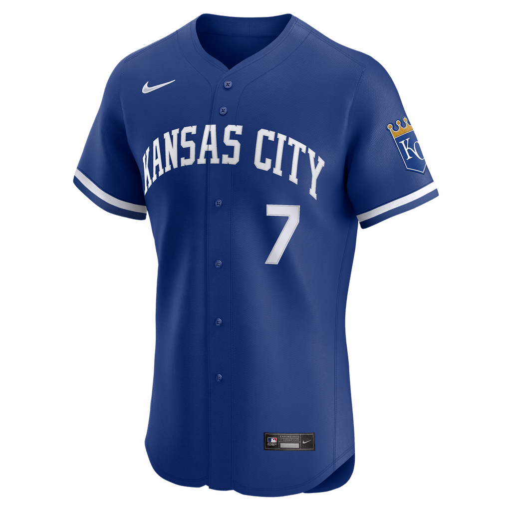 Kansas City Royals Bobby Witt Jr. Nike Royal Alternate 2 Elite Player Jersey product image 11, provided for visual reference
