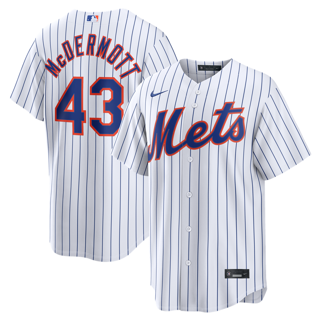 New York Mets Chayce McDermott Nike White Home Replica Jersey product image 1, provided for visual reference and product