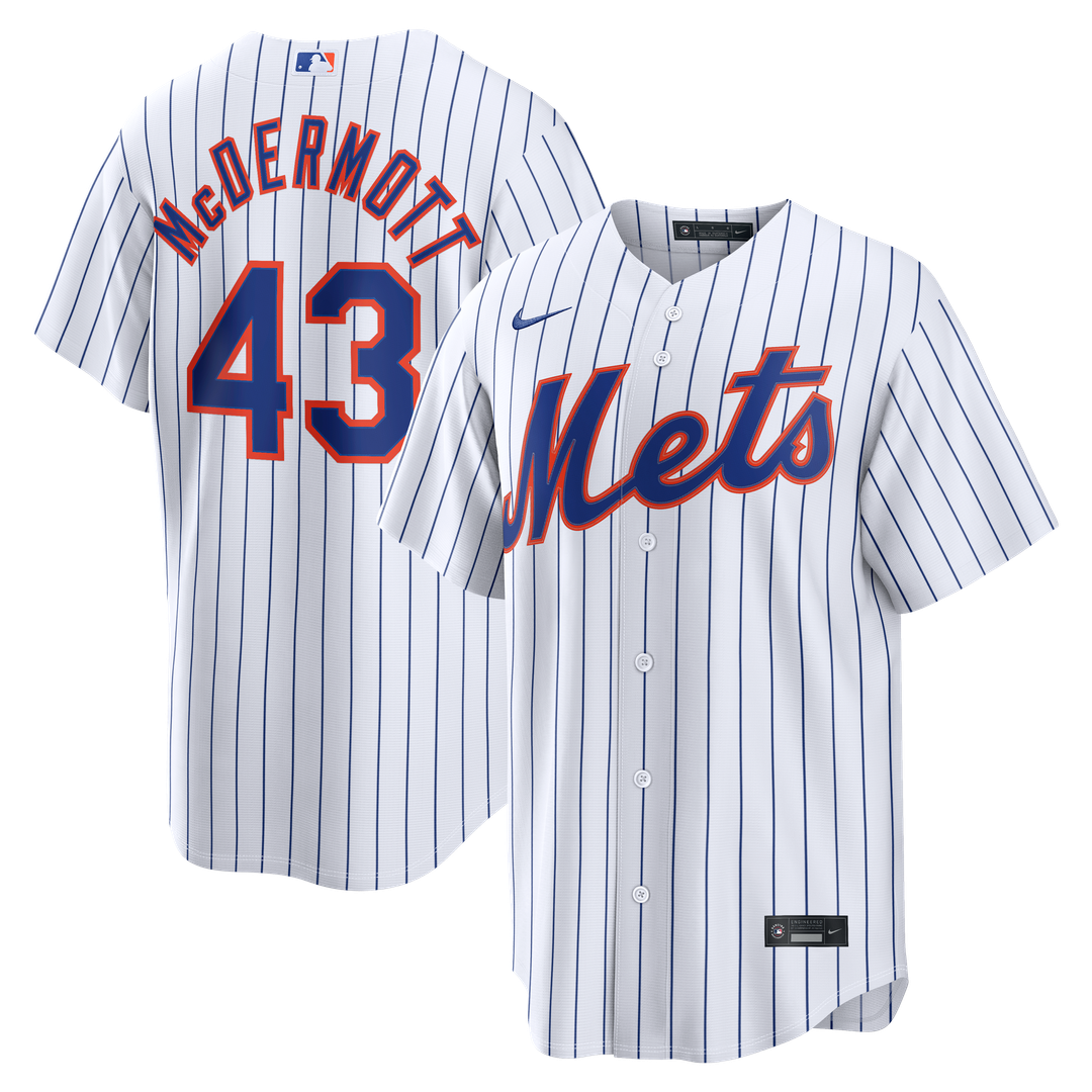 New York Mets Chayce McDermott Nike White Home Replica Jersey product image 1, provided for visual reference and product