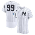 New York Yankees Aaron Judge Nike White Home Authentic Sponsor Patch Jersey product image 1, provided for visual reference