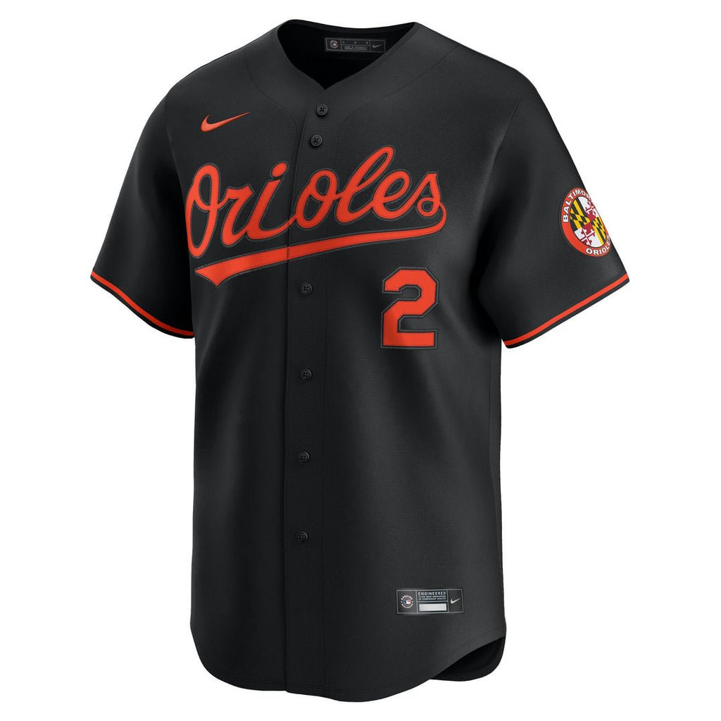 Baltimore Orioles Gunnar Henderson Nike Black Alternate Limited Player Jersey product image 2, provided for visual reference