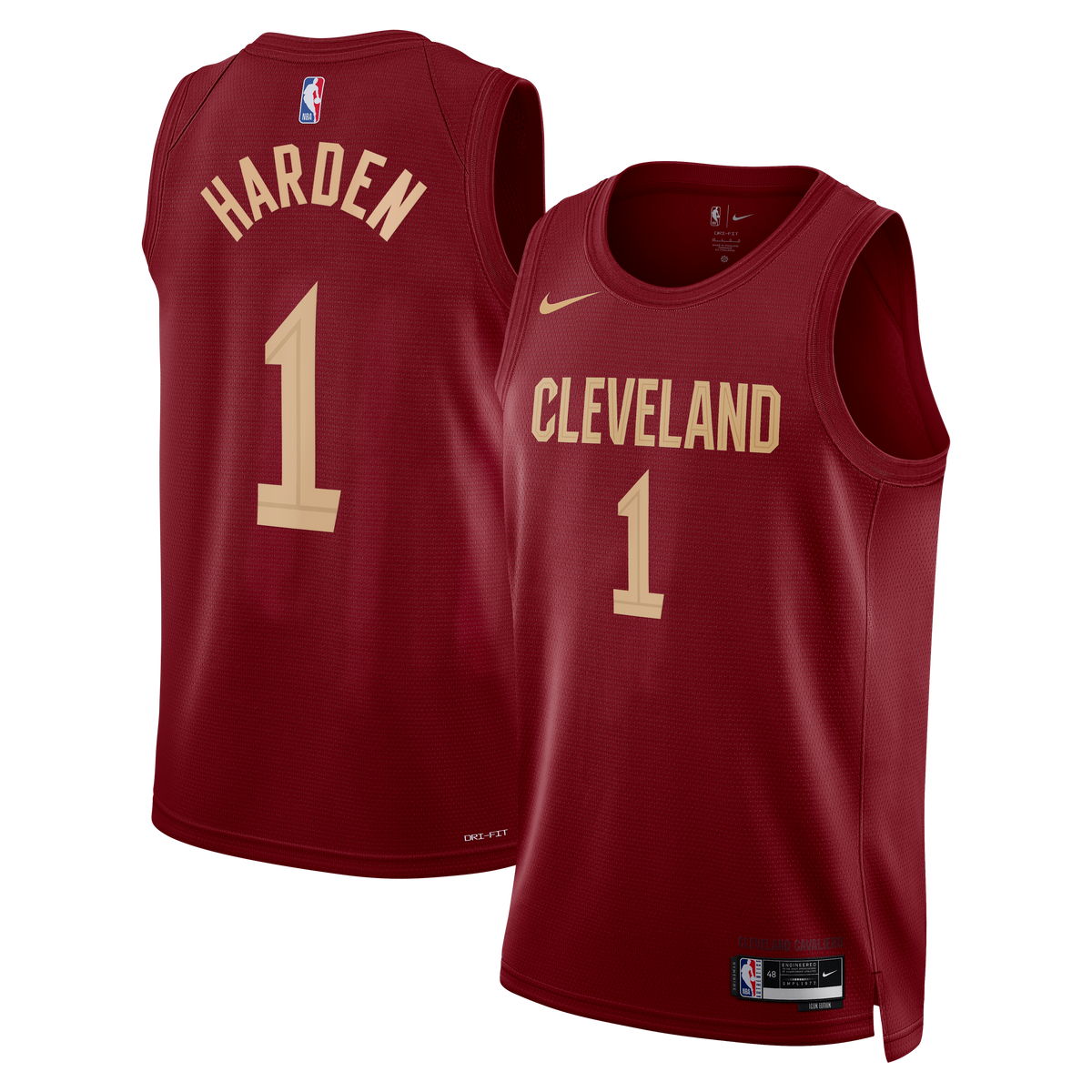 Cleveland Cavaliers Nike Icon Edition Swingman Jersey - Wine - James Harden - Unisex product image 2, provided for visual