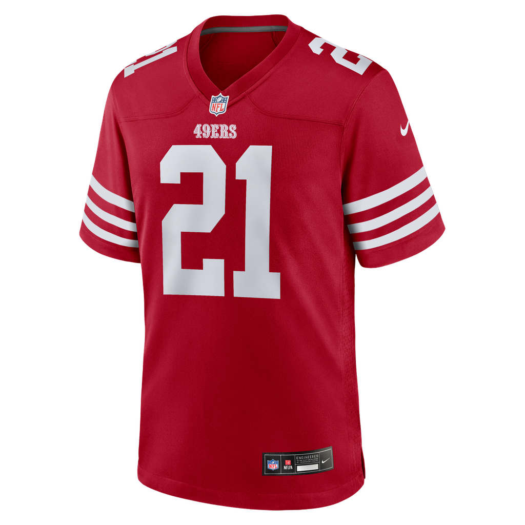 San Francisco 49ers Deion Sanders Nike Scarlet Team Retired Player Game Jersey product image 2, provided for visual