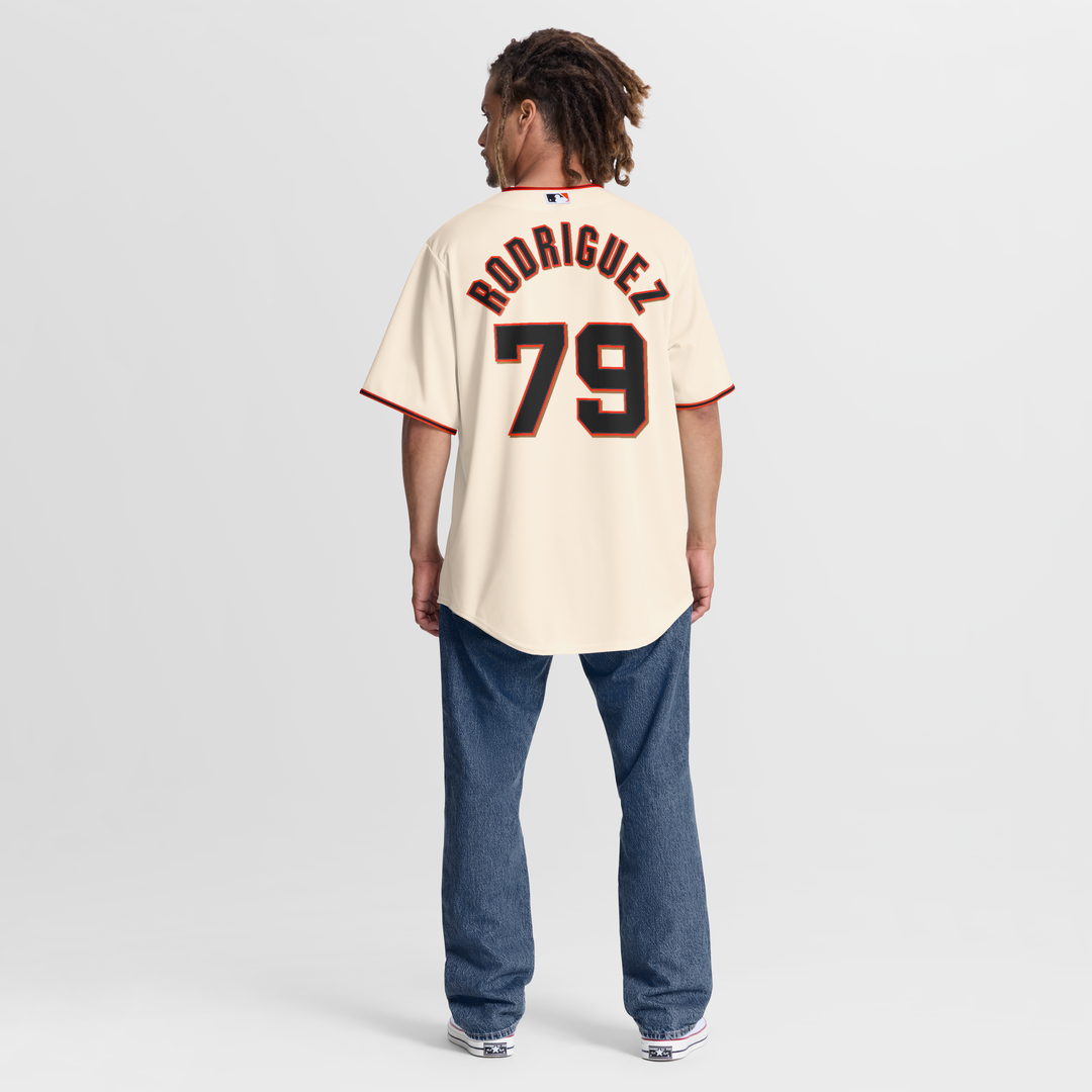 San Francisco Giants Jesus Rodriguez Nike Cream Home Replica Jersey product image 3, provided for visual reference and