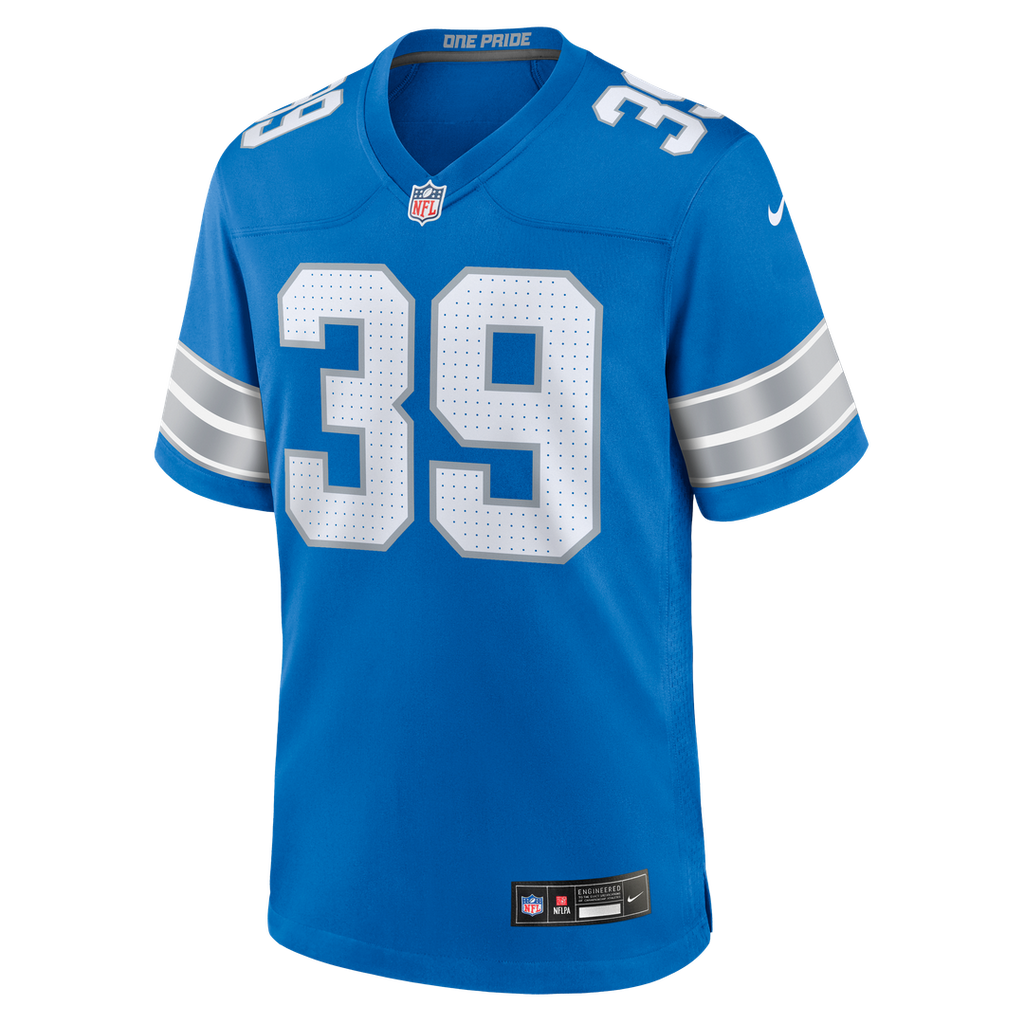 Detroit Lions Jake Bates Nike Blue Team Game Jersey product image 2, provided for visual reference and product detail review
