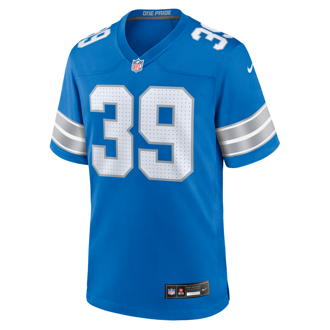 Detroit Lions Jake Bates Nike Blue Team Game Jersey product image 2, provided for visual reference and product detail review
