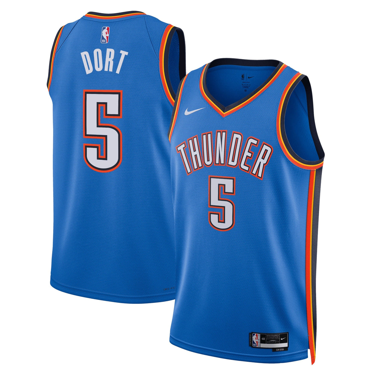Oklahoma City Thunder Nike Icon Edition Swingman Jersey - Blue - Luguentz Dort - Unisex product image 1, provided for visual