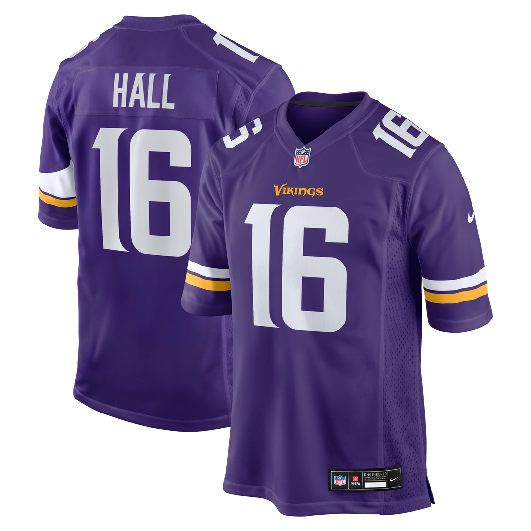 Minnesota Vikings Jaren Hall Nike Purple Game Jersey product image 1, provided for visual reference and product detail review