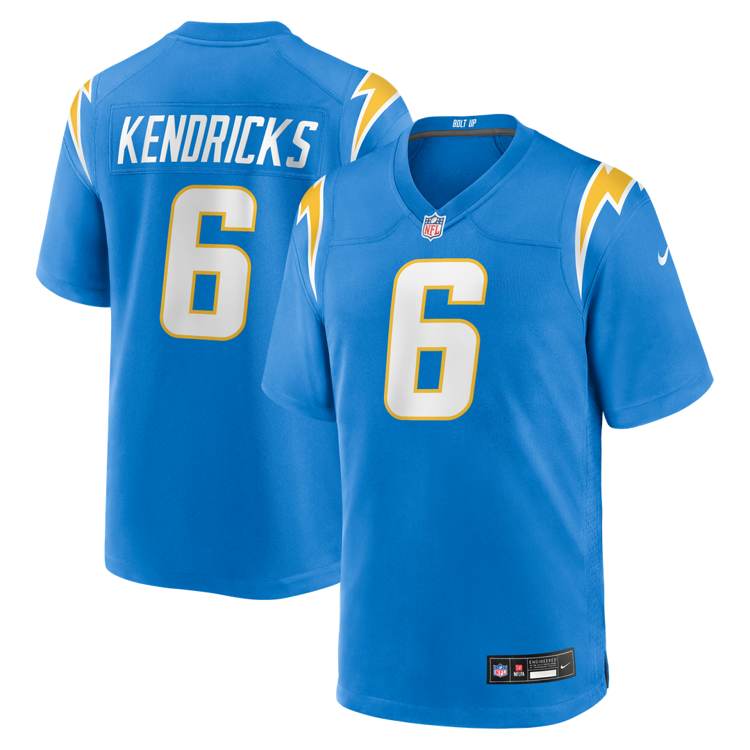 Los Angeles Chargers Eric Kendricks Nike Powder Blue Game Player Jersey product image 1, provided for visual reference and