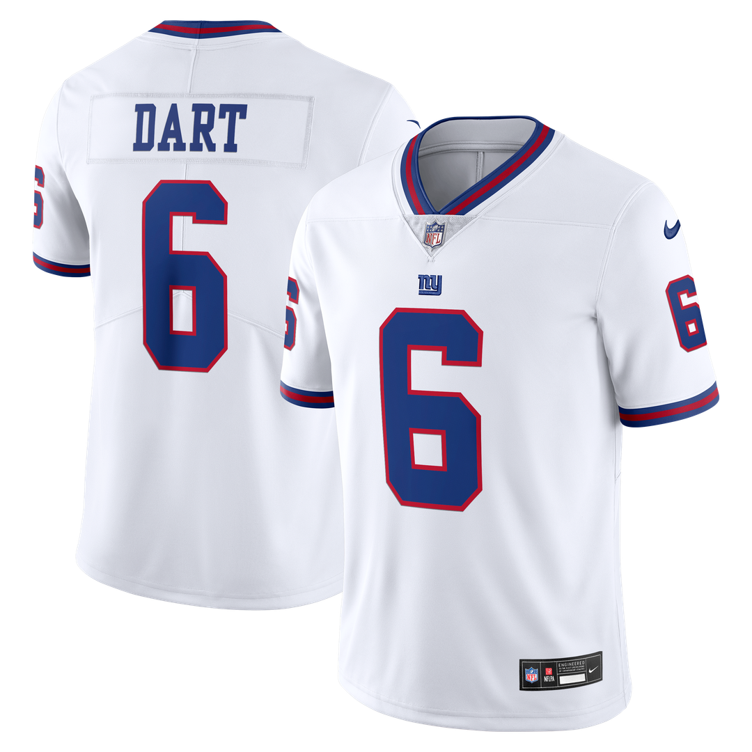 New York Giants Jaxson Dart Nike White Vintage White Vapor Untouchable Stitched Limited Jersey product image 1, provided for