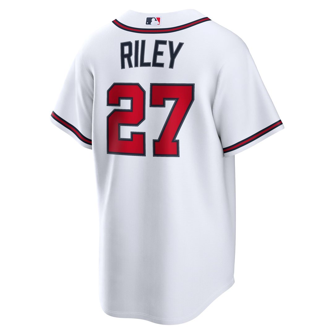 Atlanta Braves Austin Riley Nike White Home Replica Jersey product image 3, provided for visual reference and product detail