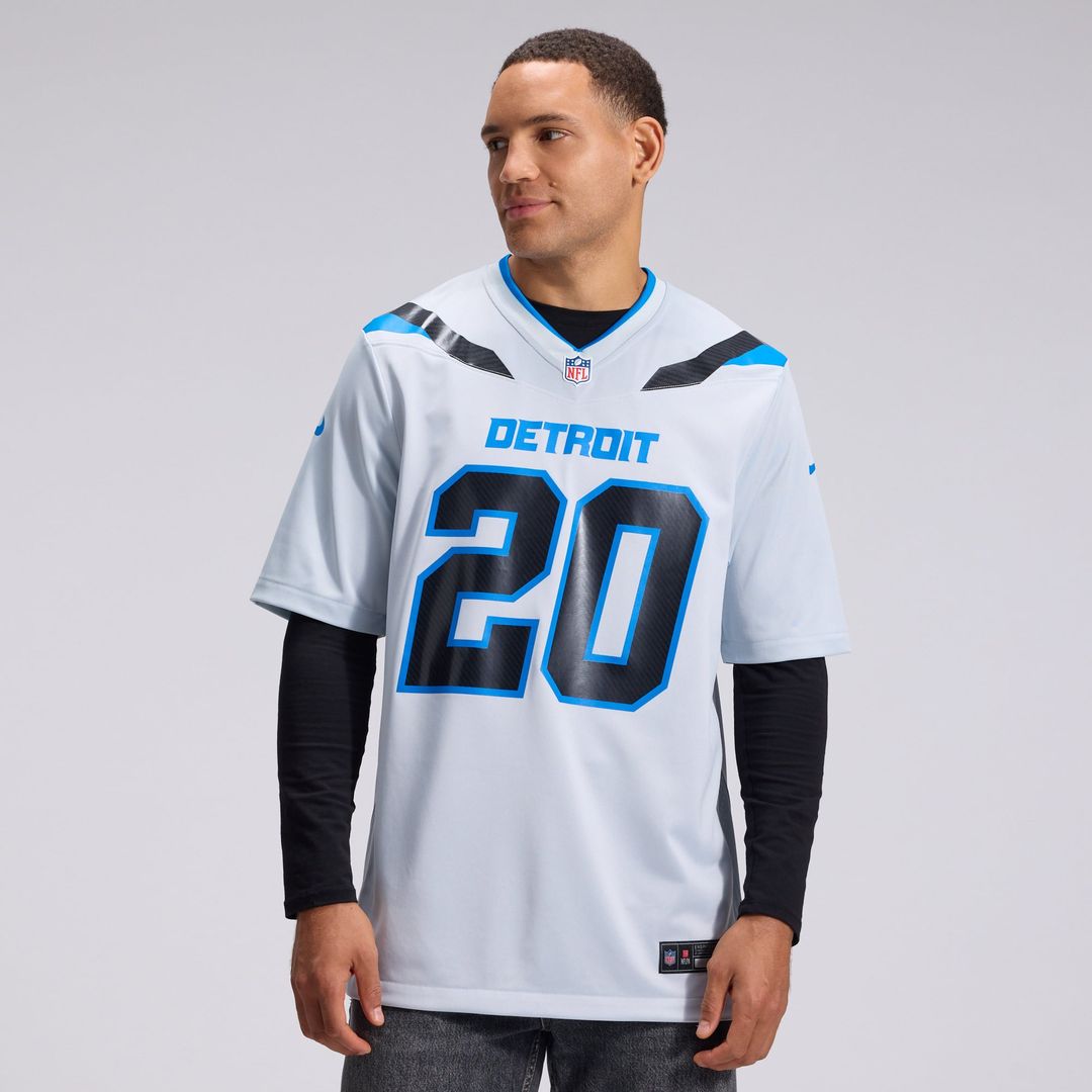 Detroit Lions Barry Sanders Nike Silver 2026 Rivalries Collection Game Jersey product image 2, provided for visual reference