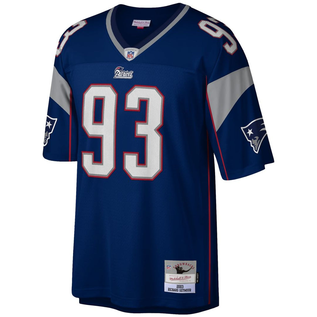 New England Patriots Richard Seymour Mitchell & Ness Navy Legacy Replica Jersey product image 2, provided for visual