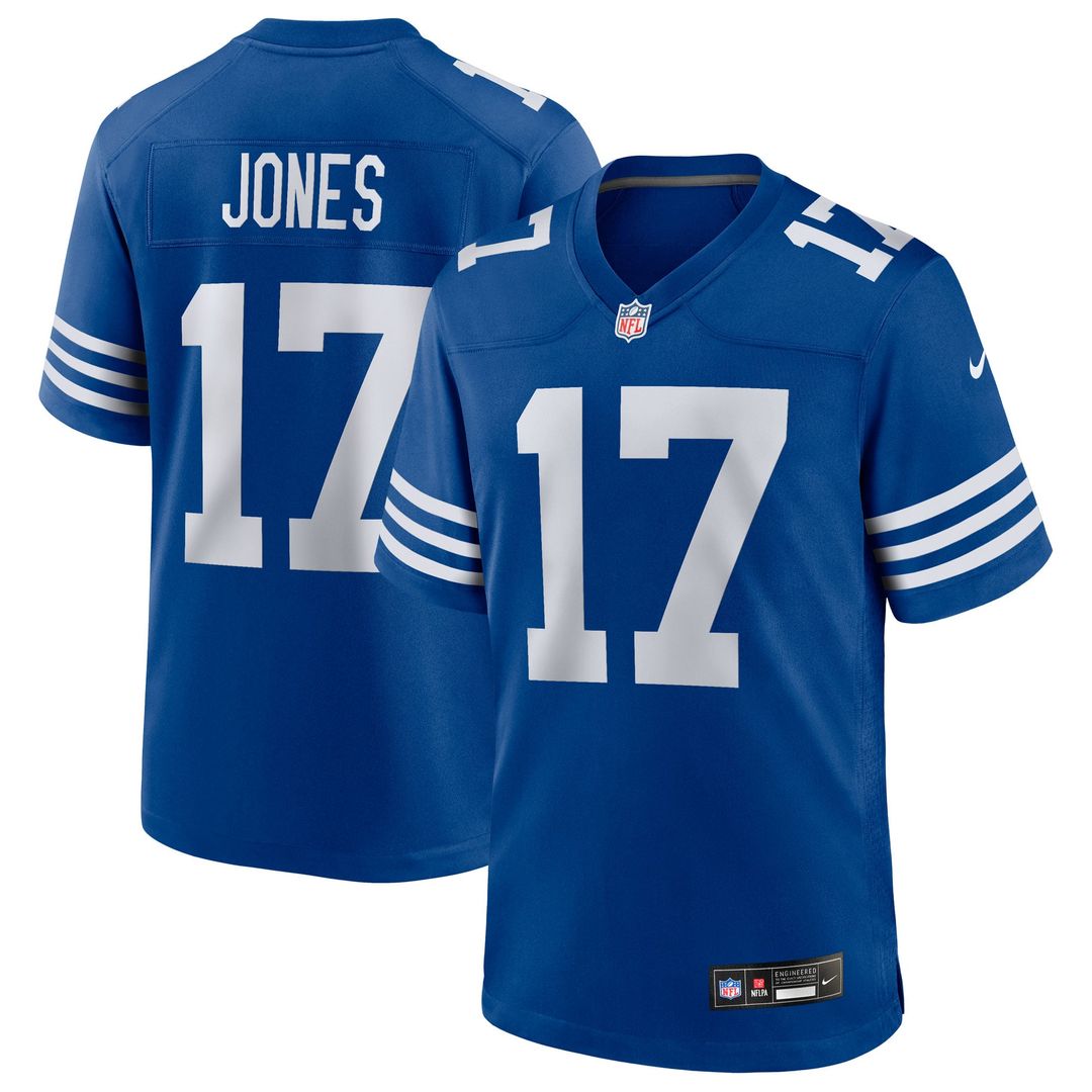 Indianapolis Colts Daniel Jones Nike Royal Alternate Game Jersey product image 1, provided for visual reference and product
