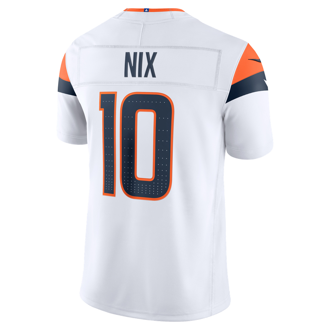 Denver Broncos Bo Nix Nike White Vapor F.U.S.E. Stitched Limited Jersey product image 3, provided for visual reference and