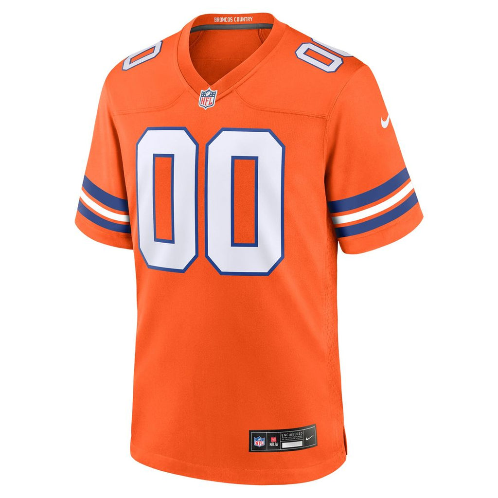Denver Broncos Nike Orange Mile High Collection 1977 Throwback Custom Game Jersey product image 2, provided for visual