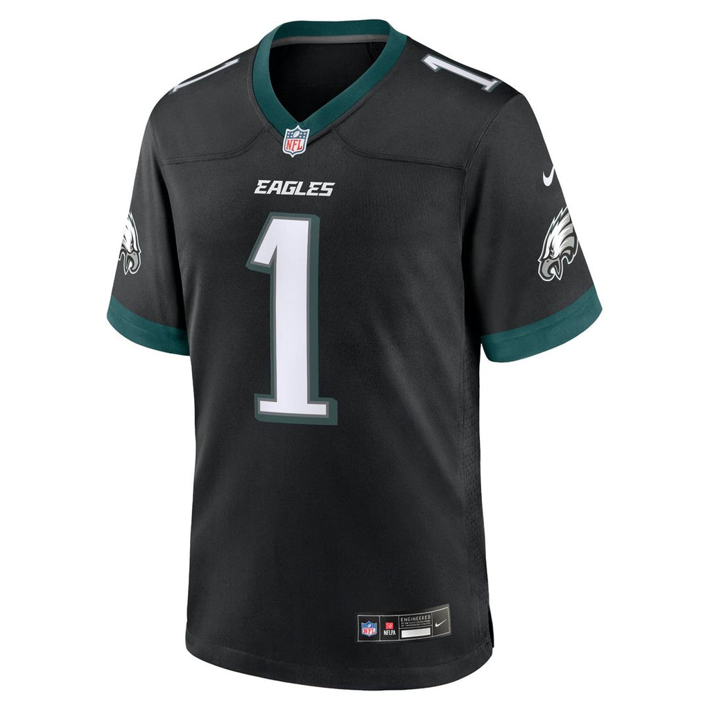 Philadelphia Eagles Jalen Hurts Nike Black Alternate Game Jersey product image 2, provided for visual reference and product