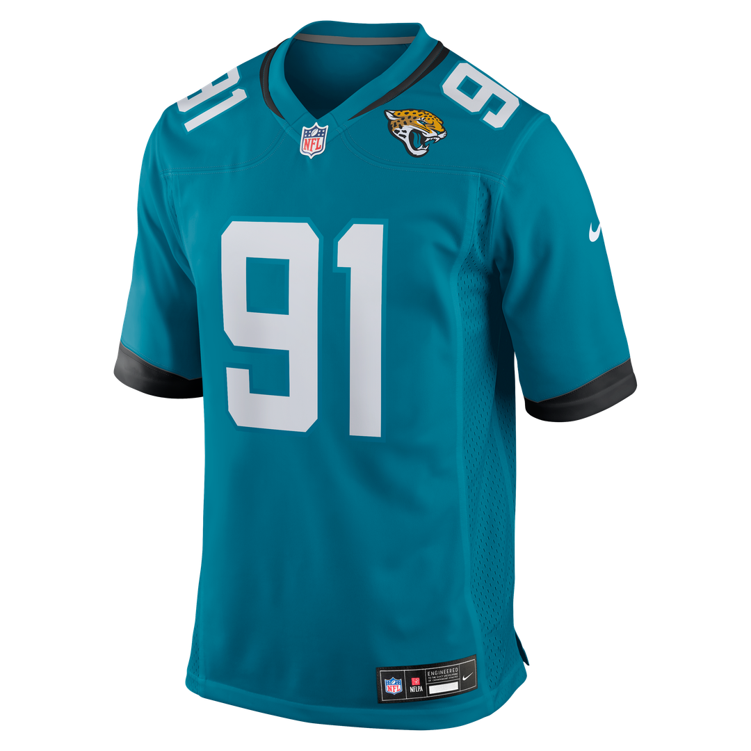 Jacksonville Jaguars Arik Armstead Nike Teal Team Game Jersey product image 2, provided for visual reference and product