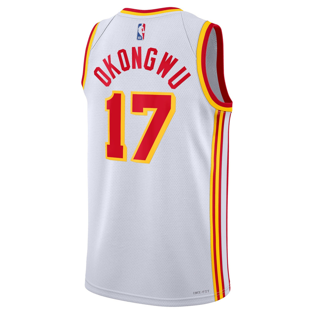 Atlanta Hawks Nike Association Edition Swingman Jersey - White - Onyeka Okongwu - Unisex product image 3, provided for
