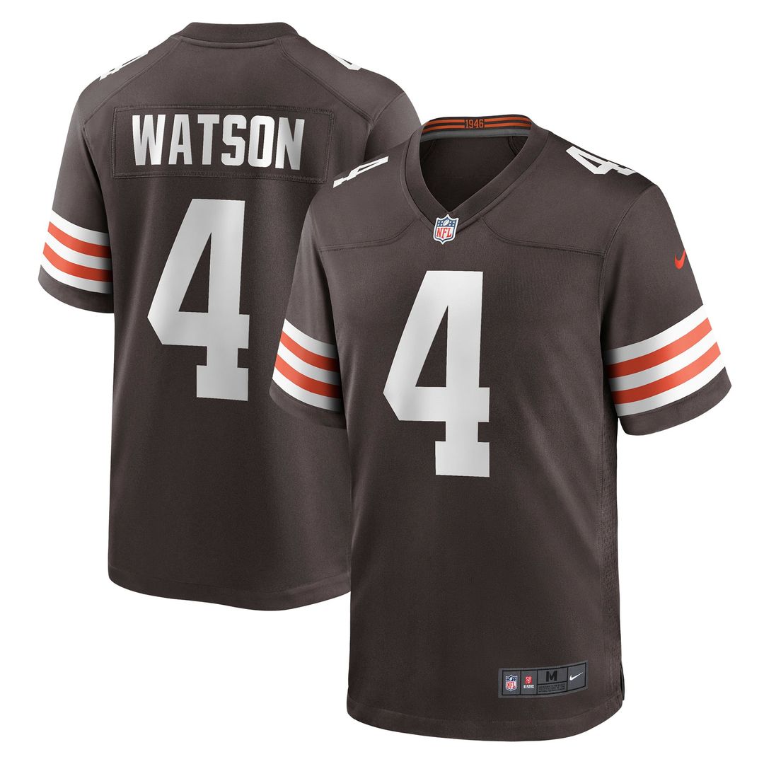 Cleveland Browns Deshaun Watson Nike Brown Game Jersey product image 1, provided for visual reference and product detail