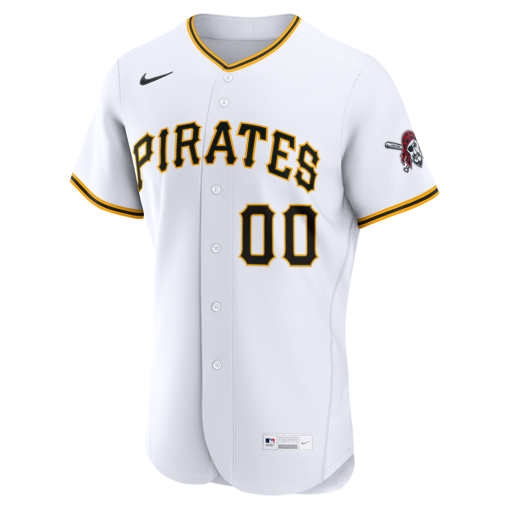 Pittsburgh Pirates Nike White Home Authentic Custom Jersey product image 2, provided for visual reference and product detail