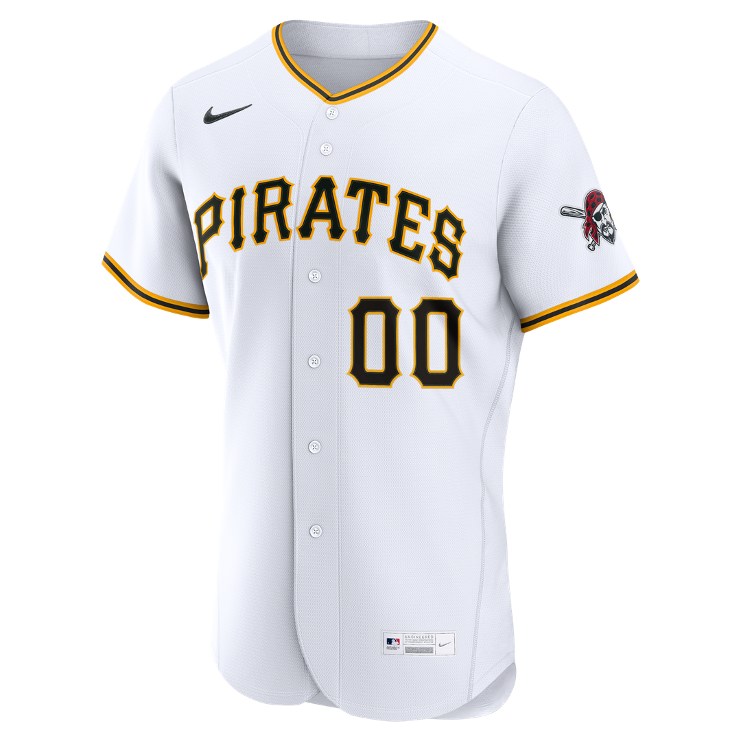 Pittsburgh Pirates Nike White Home Authentic Custom Jersey product image 2, provided for visual reference and product detail