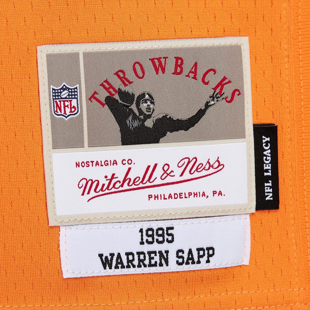 Tampa Bay Buccaneers Warren Sapp Mitchell & Ness Orange 1995 Legacy Replica Jersey product image 6, provided for visual