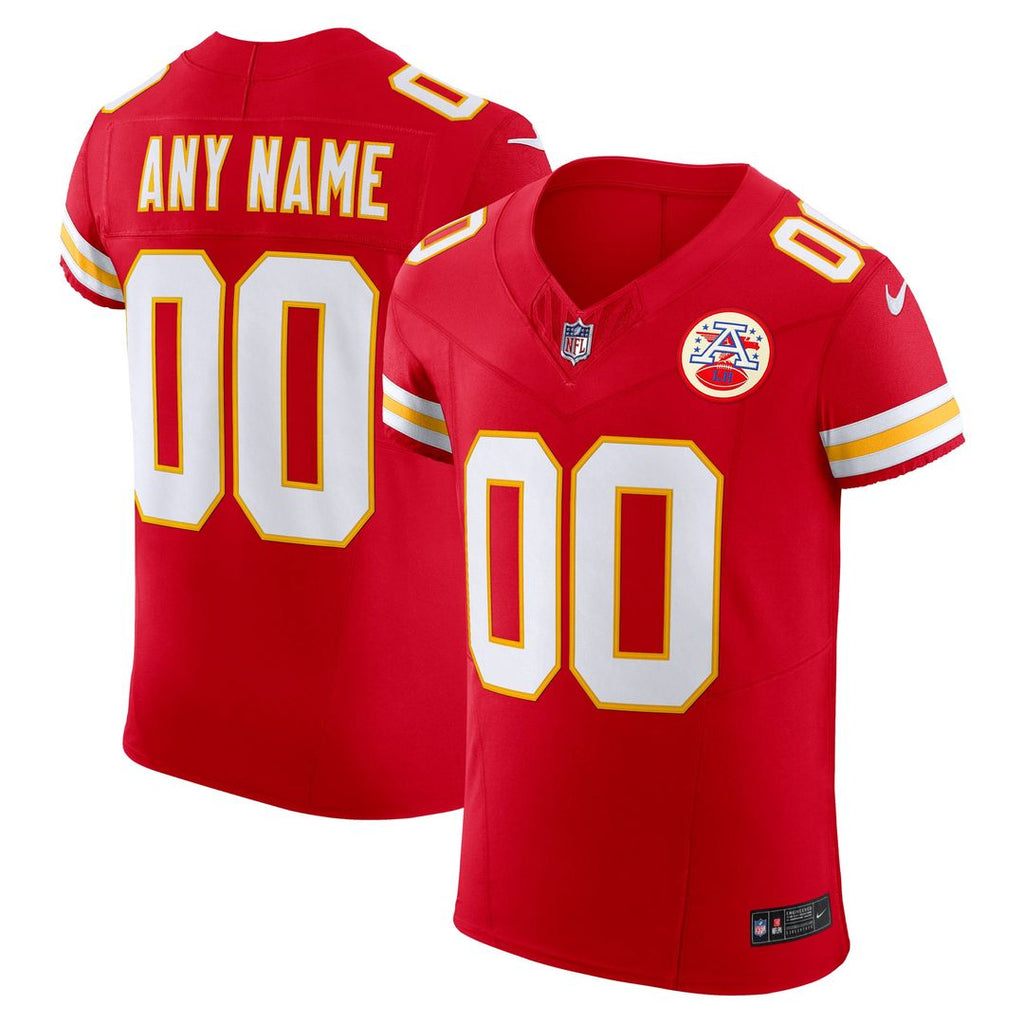 Kansas City Chiefs Nike Red Vapor F.U.S.E. Elite Custom Jersey product image 1, provided for visual reference and product