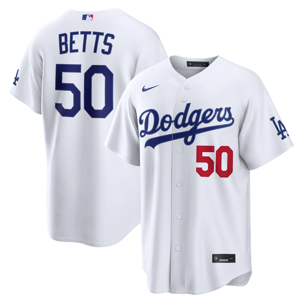 Los Angeles Dodgers Mookie Betts Nike Gray Stadium Jersey product image 7, provided for visual reference and product detail