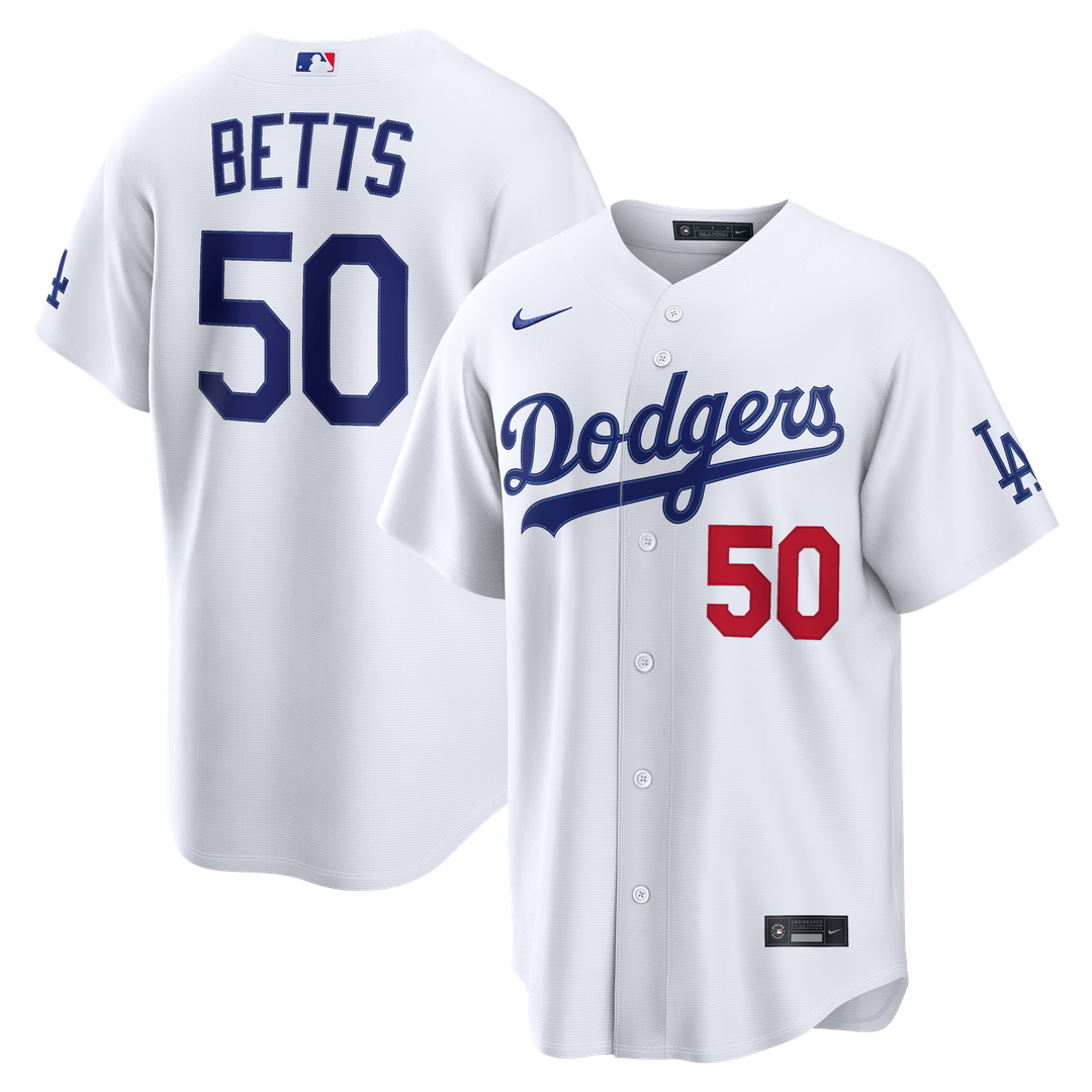 Los Angeles Dodgers Mookie Betts Nike Gray Stadium Jersey product image 7, provided for visual reference and product detail